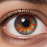 An illustration of the human eye focusing on the macula, highlighting affected retinal areas in age-related macular degeneration