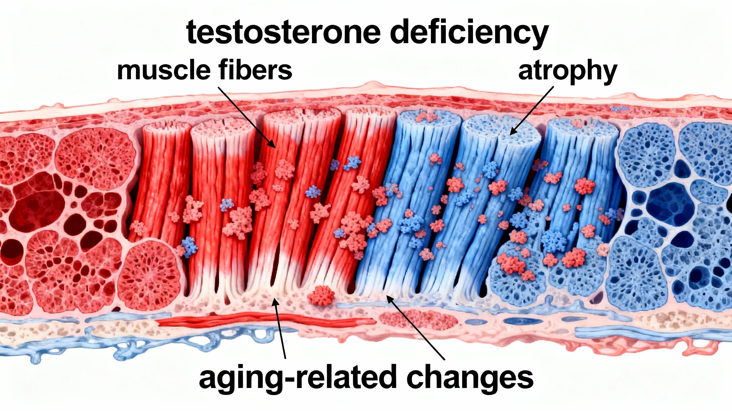 Visualization of muscle fibers in aging adults with diminished testosterone