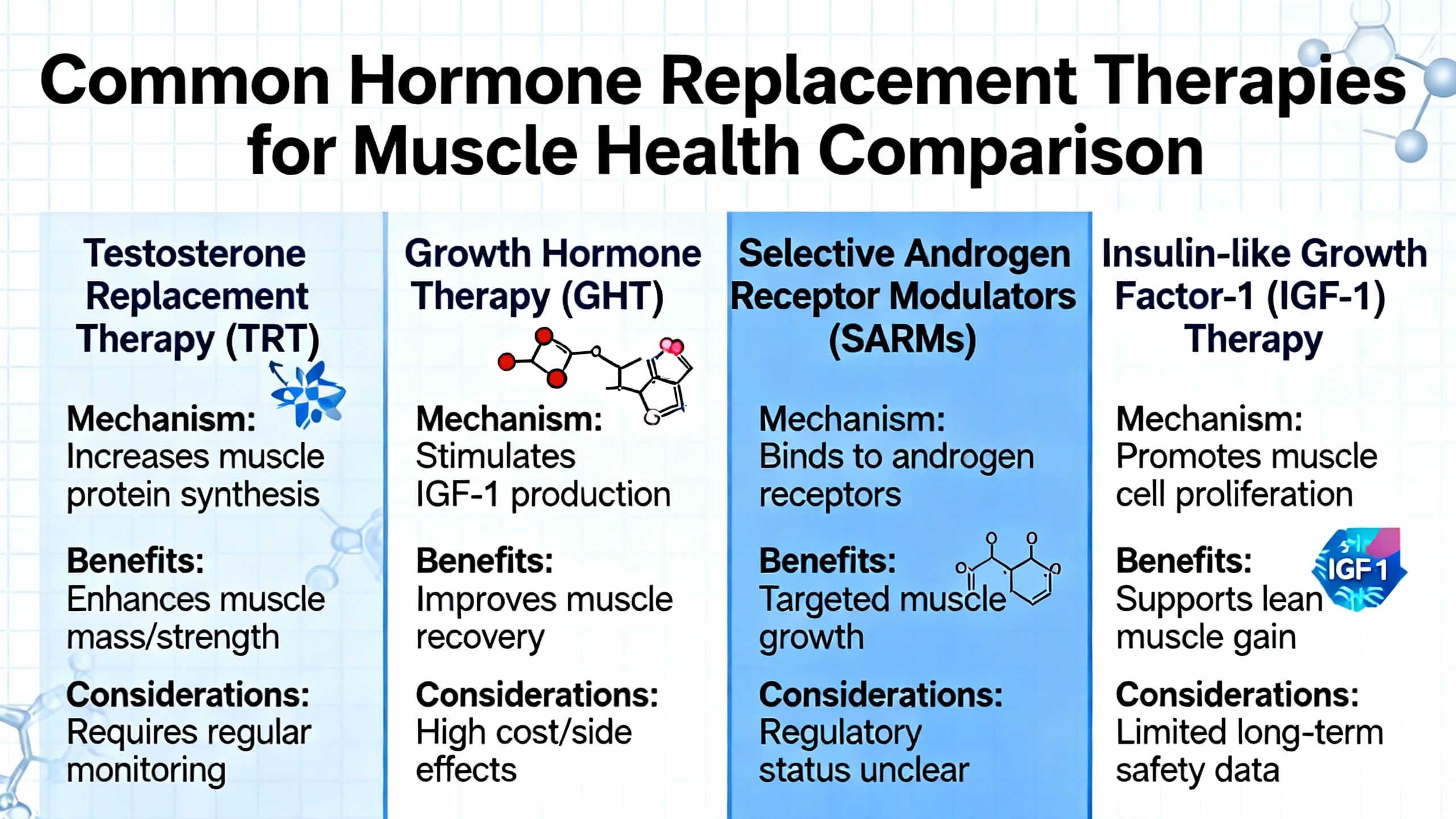comparison of common hormone replacement therapies for muscle health