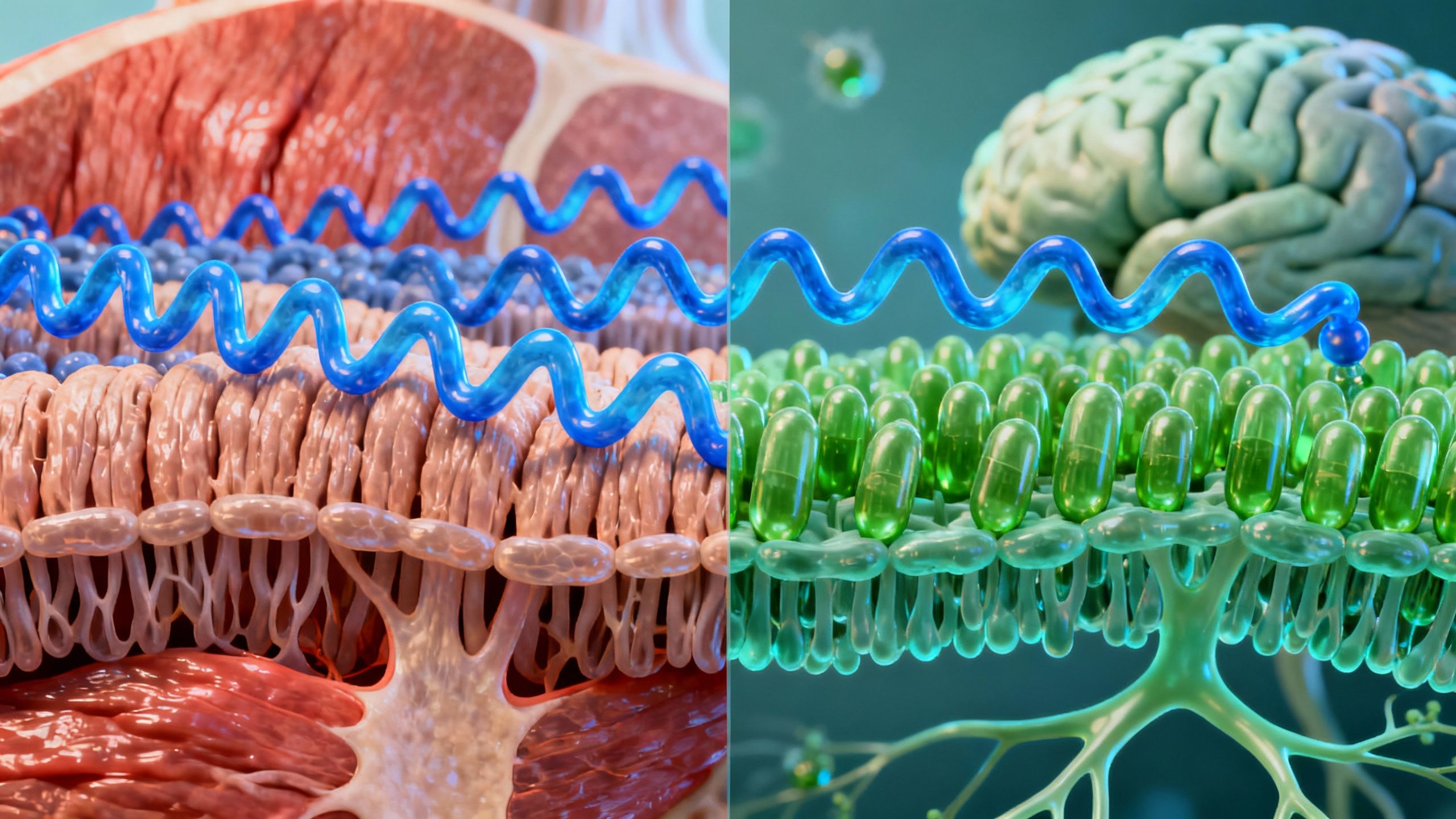 Visualization of omega-3 fatty acids integrating into muscle and brain cell membranes